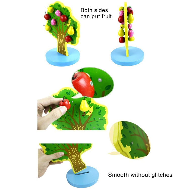 Adesivi magnetici in legno per bambini, raccolta di mele, frutta, giocattoli educativi da giardino, dimensioni: 23,5 * 20 cm