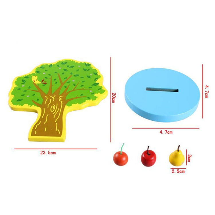 Adesivi magnetici in legno per bambini, raccolta di mele, frutta, giocattoli educativi da giardino, dimensioni: 23,5 * 20 cm