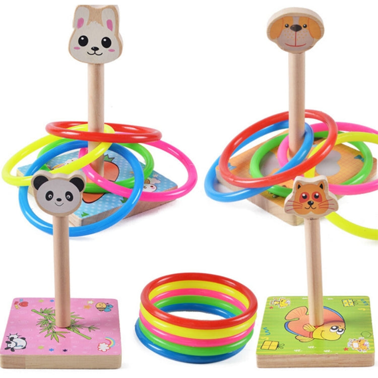 Bambini dell'asilo Panda in legno Animali Lancio di anelli Giochi di attività Giocattoli, dimensioni: 9 * 9 * 14,7 cm, HC5190A, HC5190B, HC5190C, HC5190D