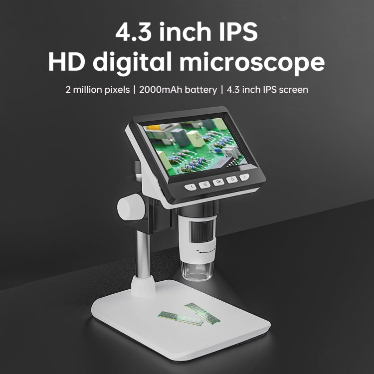 50X-1000X 1080P Portable Electronic Digital Desktop Microscope with LED Light, Support Micro SD Card (Maximum 32GB), HC5230