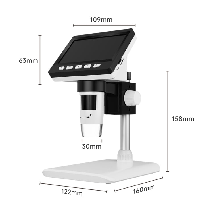 50X-1000X 1080P Portable Electronic Digital Desktop Microscope with LED Light, Support Micro SD Card (Maximum 32GB), HC5230