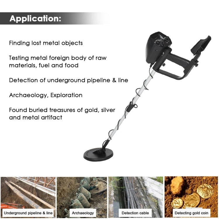 MD4030 Metal Detector sotterraneo, campo di misura: 1-30 cm, MD4030 Black