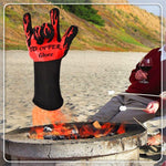 Guanti da barbecue per cottura al forno, resistenti alle alte temperature, in silicone portatile, a 2 strati, resistenti al fuoco, Size: 28-33 cm