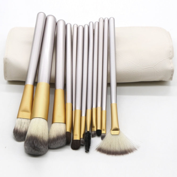 Kit di strumenti per pennelli per trucco di bellezza beige 12 in 1 di alta qualità, dimensioni: 22 * 29 cm