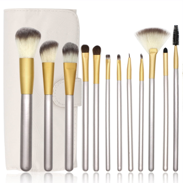 Kit di strumenti per pennelli per trucco di bellezza beige 12 in 1 di alta qualità, dimensioni: 22 * 29 cm