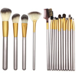 Kit pennelli trucco 18 pezzi beige 25x12x4 cm