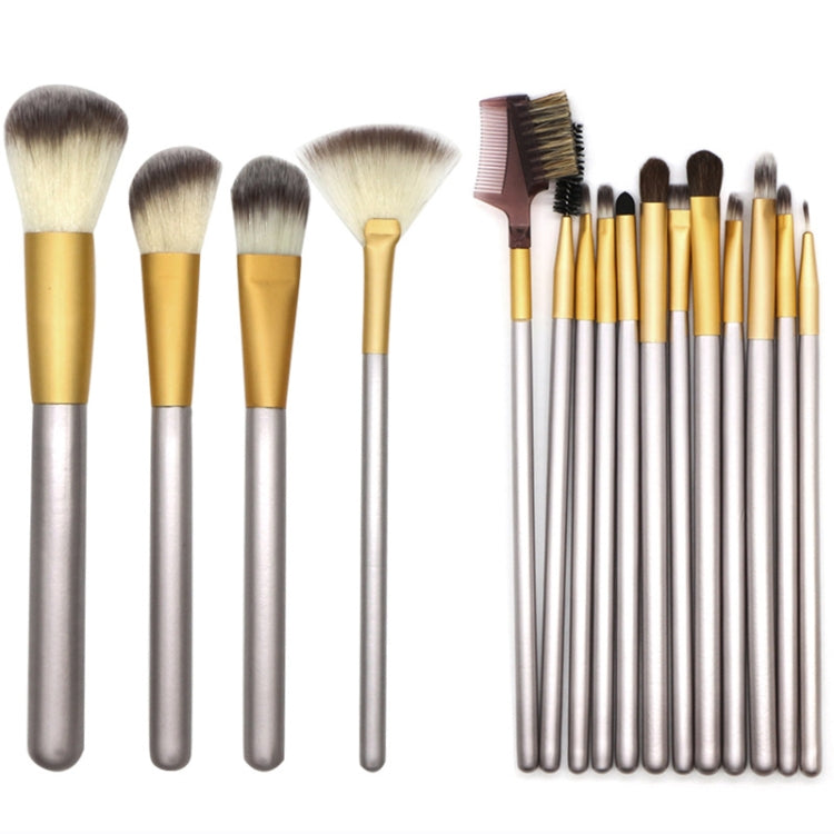 Kit di strumenti per pennelli per trucco di bellezza beige 18 in 1 di alta qualità, dimensioni: 25 * 46 cm