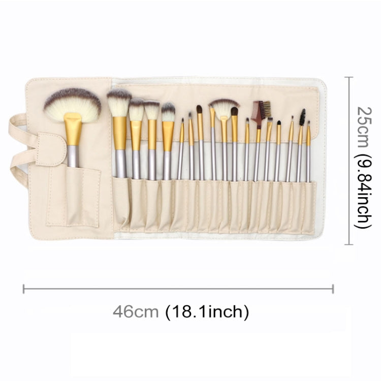 Kit pennelli trucco 18 pezzi beige 25x12x4 cm