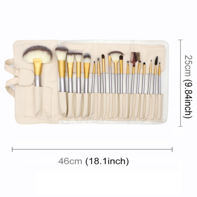 Kit di strumenti per pennelli per trucco di bellezza beige 18 in 1 di alta qualità, dimensioni: 25 * 46 cm