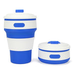 Tazza da viaggio multifunzione pieghevole portatile in silicone da 350 ml