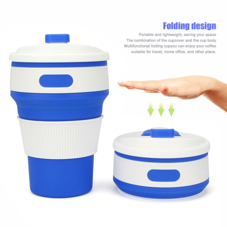 Tazza da viaggio multifunzione pieghevole portatile in silicone da 350 ml