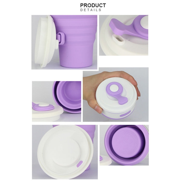 Tazza da viaggio multifunzione pieghevole portatile in silicone da 350 ml
