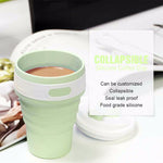 Tazza da viaggio multifunzione pieghevole portatile in silicone da 350 ml