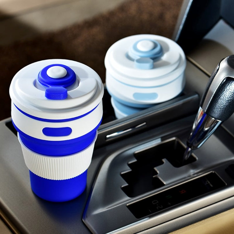 Tazza da viaggio multifunzione pieghevole portatile in silicone da 350 ml