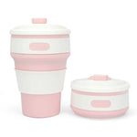 Tazza da viaggio multifunzione pieghevole portatile in silicone da 350 ml