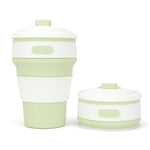 Tazza da viaggio multifunzione pieghevole portatile in silicone da 350 ml