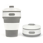 Tazza da viaggio multifunzione pieghevole portatile in silicone da 350 ml