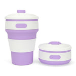 Tazza da viaggio multifunzione pieghevole portatile in silicone da 350 ml