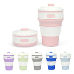 Tazza da viaggio multifunzione pieghevole portatile in silicone da 350 ml