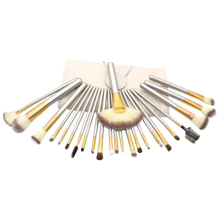 Kit di strumenti per pennelli per trucco di bellezza beige 24 in 1 di alta qualità, dimensioni: 25,4 * 52,6 cm, Beige