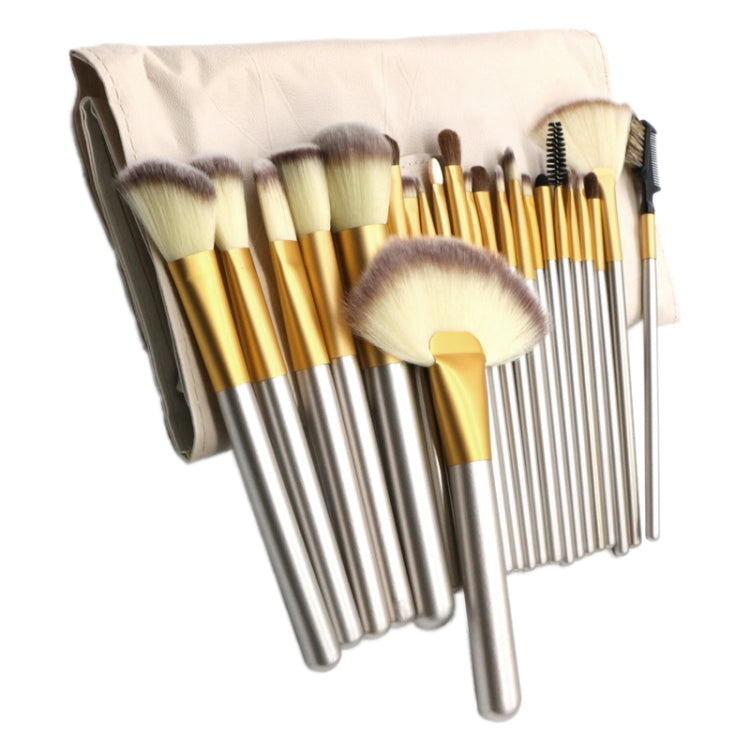 Kit di strumenti per pennelli per trucco di bellezza beige 24 in 1 di alta qualità, dimensioni: 25,4 * 52,6 cm, Beige