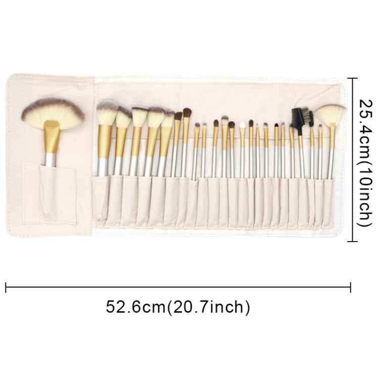 Kit di strumenti per pennelli per trucco di bellezza beige 24 in 1 di alta qualità, dimensioni: 25,4 * 52,6 cm, Beige