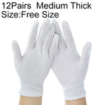 Guanti da lavoro in puro cotone da 12 paia, misura media spessa: misura libera, Medium Thick, Size：Free Size