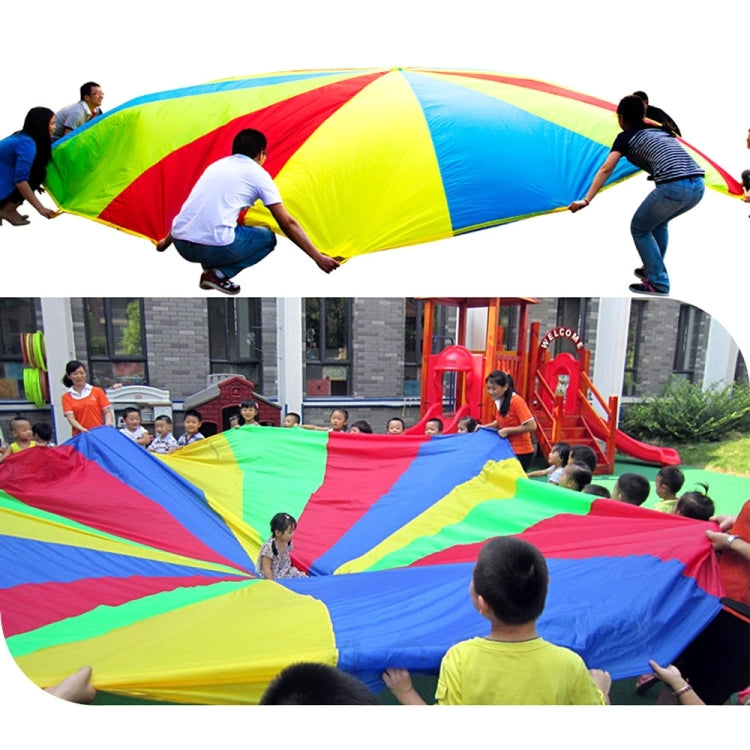 2 m Bambini Gioco all'aperto Esercizio Sport Giocattoli Arcobaleno Ombrello Paracadute Gioca a un giocattolo divertente con 8 cinghie per maniglie per famiglie / Asili nido / Parchi divertimenti, 2m 8 Handle Straps