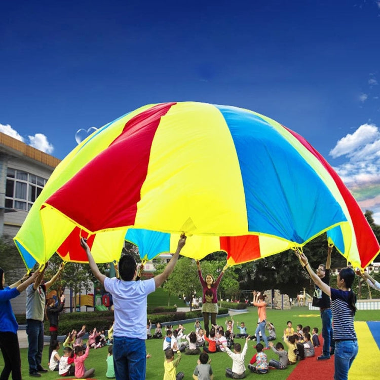 5 m Bambini Gioco all'aperto Esercizio Sport Giocattoli Arcobaleno Ombrello Paracadute Gioca a un giocattolo divertente con 24 cinghie per maniglie per famiglie / Asili nido / Parchi divertimenti, 5m  12 Handle Straps