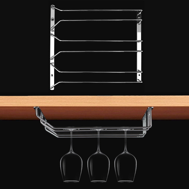 Portabicchiere da vino sospeso in acciaio inossidabile a tre file MICLAN, dimensioni: 34 * 32 * 27 cm, Size: 34*32*27cm