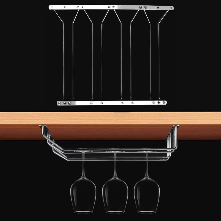 Portabicchiere da vino sospeso in acciaio inossidabile a quattro file MICLAN, dimensioni: 34 * 38 * 43 cm, Size: 34*38*43cm