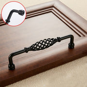 6099-128 Maniglia per porta del cassetto dell'armadio del guardaroba in ferro a forma di gabbia per uccelli classica, distanza tra i fori: 128 mm (nero opaco), 6099-128 Matte Black