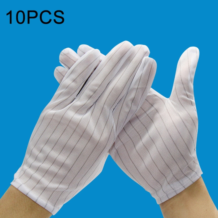 Guanti in plastica a strisce antistatiche da 10 paia, dimensioni: dimensioni libere, Plastic Gloves