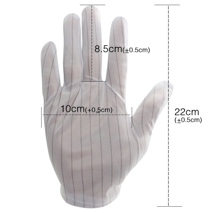 Guanti in plastica a strisce antistatiche da 10 paia, dimensioni: dimensioni libere, Plastic Gloves