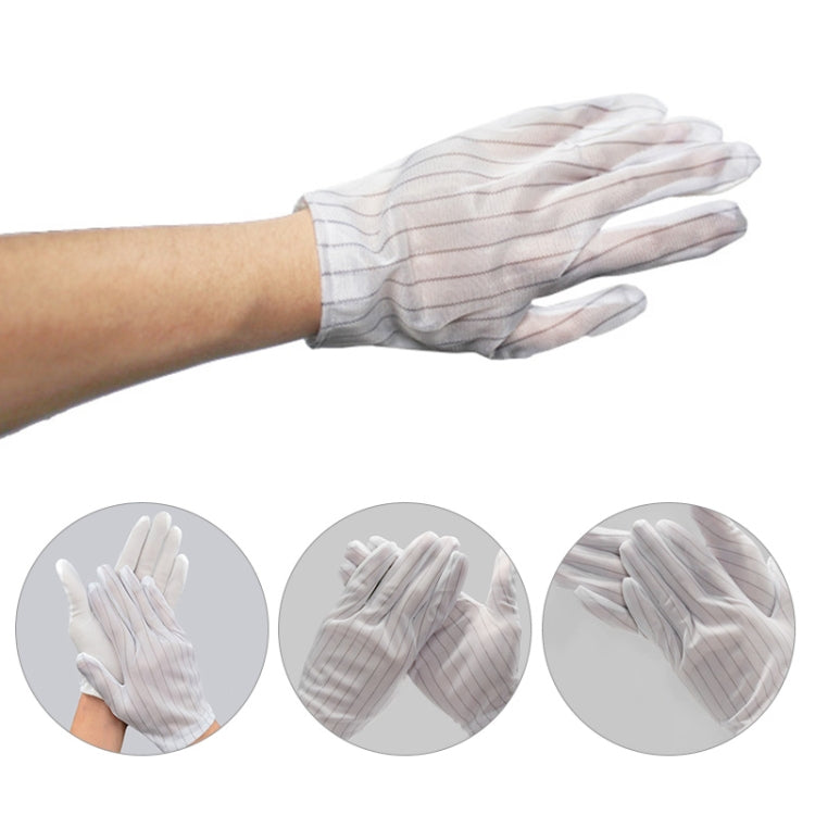 Guanti in plastica a strisce antistatiche da 10 paia, dimensioni: dimensioni libere, Plastic Gloves