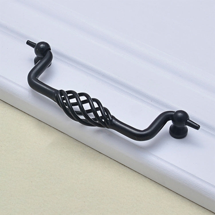 6100-160 Maniglia per porta del cassetto dell'armadio del guardaroba in ferro a forma di gabbia per uccelli classica, distanza tra i fori: 160 mm (nero opaco), 6100-160 Matte Black