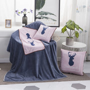 Cuscino per cuscino per auto da ufficio con trapunta quadrata in peluche multifunzionale con motivo cervo mulo rosa, dimensioni: M, Pink Mule Deer Pattern