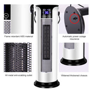 Testa tremante per uso domestico Ventola a torre verticale Scalda radiatore Riscaldatore elettrico Ventilatore di aria calda, versione con telecomando, Remote Control Version