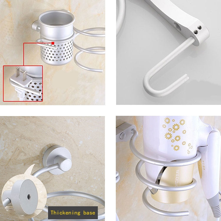 Supporto per asciugacapelli, supporto da parete, supporto per appendiabiti, gancio per organizzatore, staffa a spirale per bagno, Simple Style