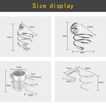Supporto per asciugacapelli, supporto da parete, supporto per appendiabiti, gancio per organizzatore, staffa a spirale per bagno, Simple Style