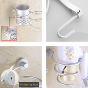 Supporto per asciugacapelli, supporto da parete, supporto per appendiabiti, gancio per organizzatore, staffa a spirale per bagno, With Mesh Holder