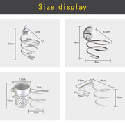 Supporto per asciugacapelli, supporto da parete, supporto per appendiabiti, gancio per organizzatore, staffa a spirale per bagno, With Mesh Holder