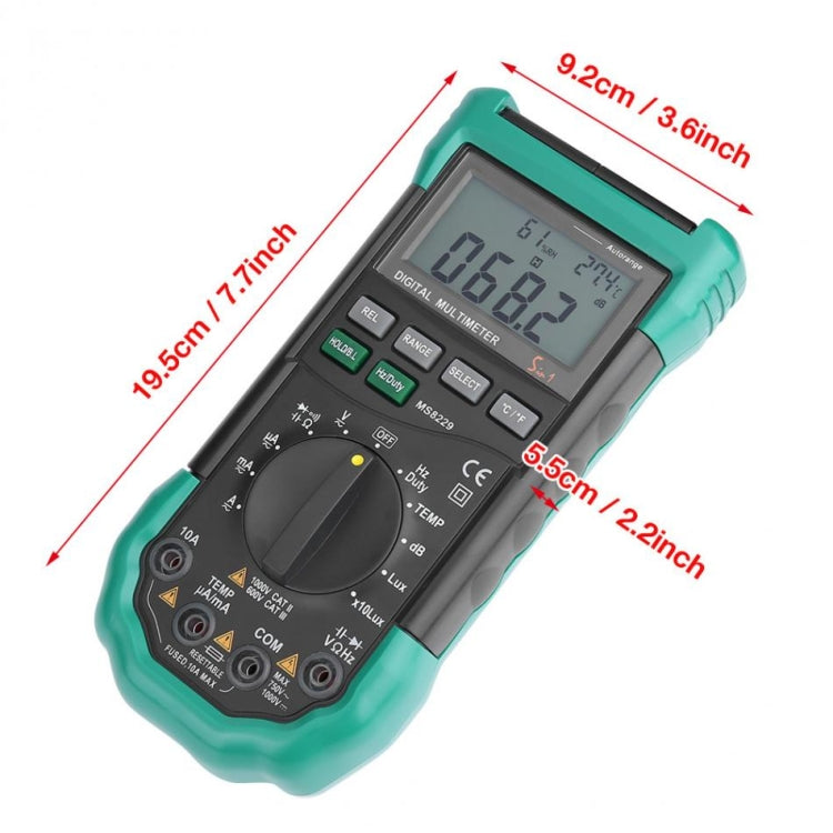 BSIDE MS8229 Digital Multimeter LUX Noise Meter Humidity and Temperature Tester