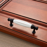 5001_96 Maniglia per armadio hardware in ceramica bianca ottagonale nera opaca, 5001_96 Matte Black