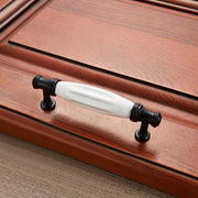 5001_96 Maniglia per armadio hardware in ceramica bianca ottagonale nera opaca, 5001_96 Matte Black