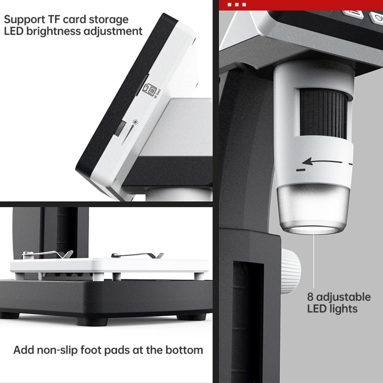 inskam306 Microscopio digitale HD con schermo da 4,3 pollici e porta HDMI 1080P, inskam306