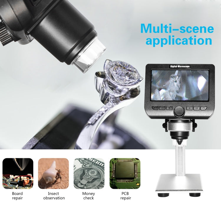 inskam317 WiFi HD Digital Microscope with 4.3 inch 1080P LCD Screen, Metal Bracket