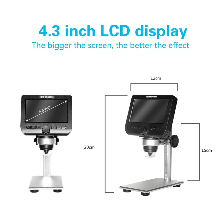 inskam317 WiFi HD Digital Microscope with 4.3 inch 1080P LCD Screen, Metal Bracket