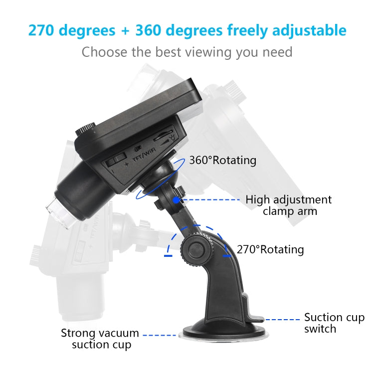 inskam317 4.3 inch 1080P HD WiFi Digital Microscope LCD Screen Sucker Bracket