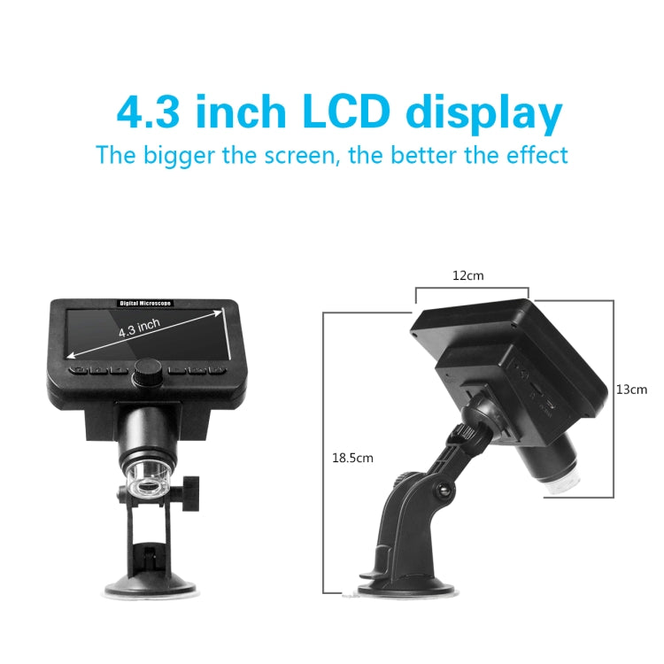 inskam317 4.3 inch 1080P HD WiFi Digital Microscope LCD Screen Sucker Bracket